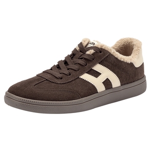 热风男鞋2025年冬季新款加绒保暖板鞋轻便休闲鞋男款德训鞋子潮鞋