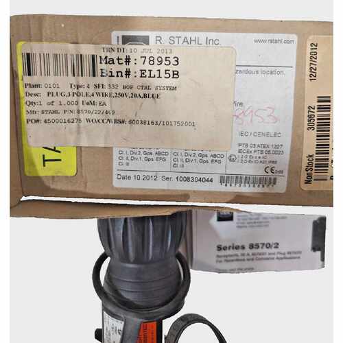 *NEW IN BOX* STAHL 857022409 150624 SOCKET Plug 20amp