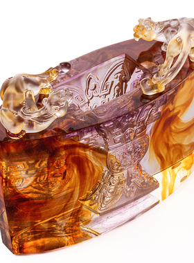 匠门琉璃古法水晶聚财摆件