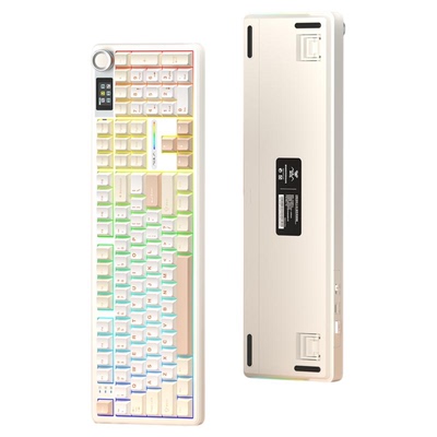 狼蛛F108pro机械键盘客制化电竞游戏无线2.4蓝牙三模MOA键帽女生