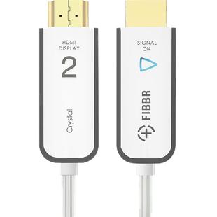 FIBBR光纤hdmi2.0高清线加长线4K显示器电视电脑连接线白色透明款