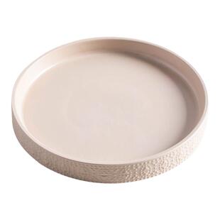 陶瓷托盘小圆形四方简约纯色中式桌面绿植盆接水盘花盆百搭底托大