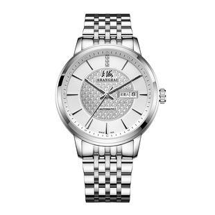 【65周年纪念】上海手表24K金钻表自动机械表夜光男款腕表6008aa