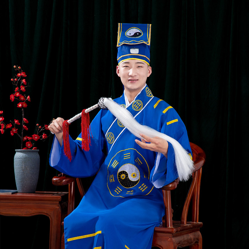 道士服装男道袍用品女帽子全套法坛茅山道场法事法衣高功崂山八卦