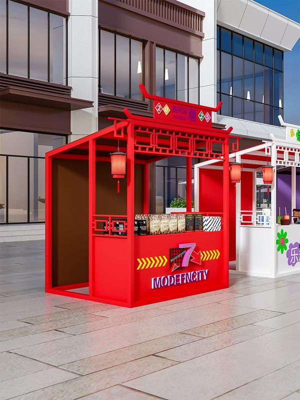 古风小吃街摆摊架中式展示架夜市网红铁艺景区集市售货地摊架展示