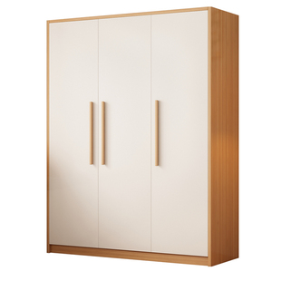 衣柜家用卧室木质对开门收纳衣橱现代风简易组装出租房用儿童衣柜