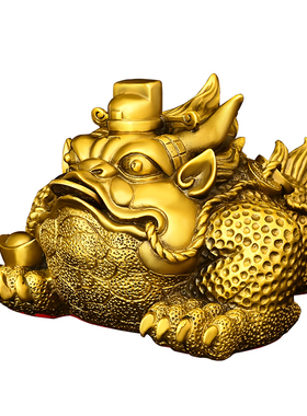 纯黄铜金蟾三足霸王金蟾