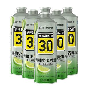 鲜啤30公里啤酒精酿青柚小麦1L*6罐果味原浆低度果啤