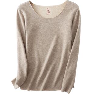 羊毛蚕丝德绒打底衫女秋冬 磨毛保暖 长袖T恤内搭上衣 阿狸格格