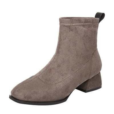 达芙妮磨砂靴子翻毛皮短靴