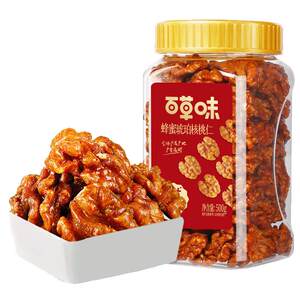 百草味官方旗舰店百草味蜂蜜琥珀核桃仁500g罐装即食熟核桃仁坚果干果休闲零食送礼
