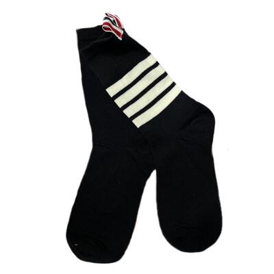 经典款tb四杠条纹袜子纯棉百搭男女款ins潮流学院风休闲运动短袜