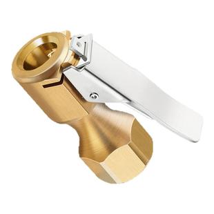 车载充气泵夹子气嘴转接夹头打气咀轮胎螺纹美嘴转换充气头铜快夹