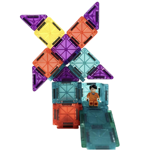 便携式磁力片口袋迷你儿童男孩女孩玩具随身拼搭拼装旅行磁吸积木