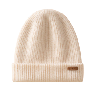 无缝双层加厚100%纯山羊绒帽子男女户外秋冬针织帽百搭防寒护耳帽