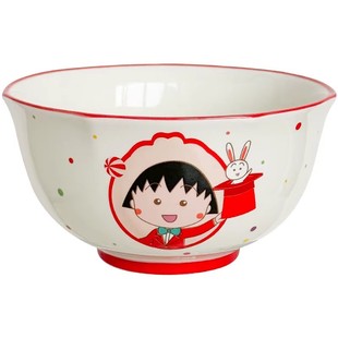 樱桃小丸子饭碗礼盒家用个人专用吃饭碗餐具套装卡通乔迁生日礼物