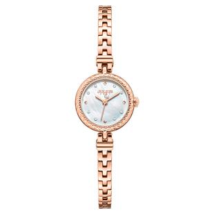 聚利时女士手表2026新款轻奢珍珠母贝钢带手链表石英防水水晶镶钻