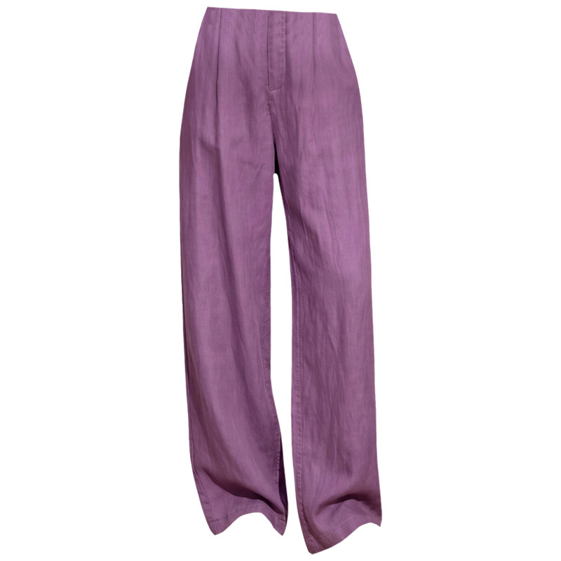 夏季超薄天丝亚麻宽松休闲阔腿裤