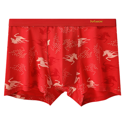 猫人本命年红色男士内裤纯棉抑菌