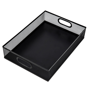 包邮得力79080金属文件篮铁丝网状文件栏筐 办公桌面收纳框资料架