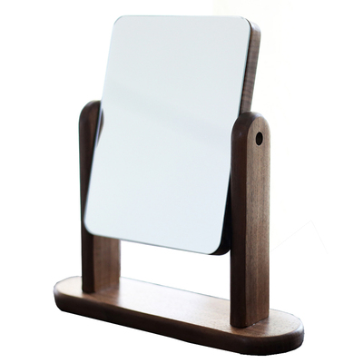 镜匠黑胡桃原木高清化妆镜