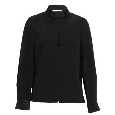 肌理醋酸段中式对襟圆扣立领衬衣