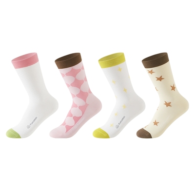 全棉时代纯棉袜子女中筒袜日系可爱复古卡通长袜精梳棉袜春秋25新