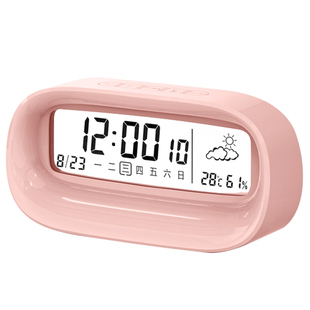 电子闹钟学生用2025新款智能透明时钟起床神器带温度天气儿童女孩