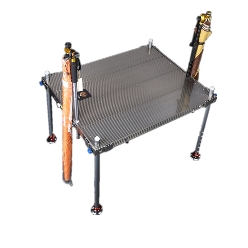 雄狮新款钓台不晃动渔具钓具轻便深水铝合金便携折叠大钓鱼台加厚