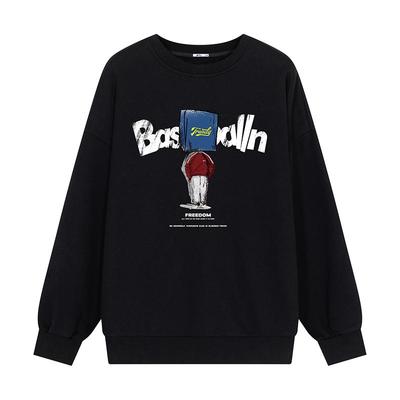 回力加绒无帽卫衣男圆领长袖t恤