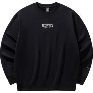 安踏加绒套头卫衣男2025冬季新款简约休闲针织长袖上衣152548708