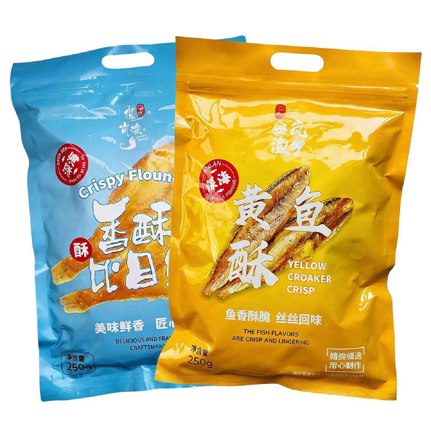 安岚渔香比目鱼酥黄鱼酥海鲜干货休闲小零食烤鱼片开袋即食香酥鱼