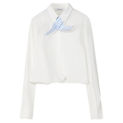 NancyCavally知识分子风领结衬衫