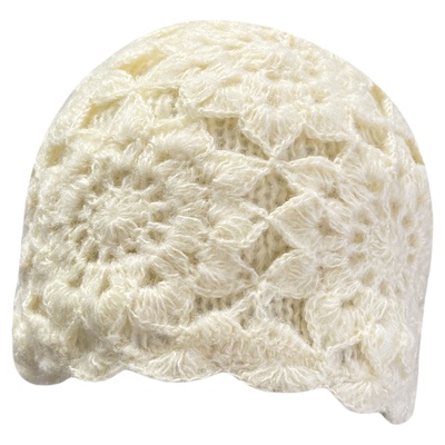 秋冬季新款手工钩花包头帽女百搭