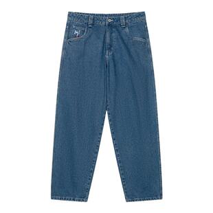 MindError ME Emb Jeans小象刺绣Logo宽松直筒水洗滑板运动牛仔裤