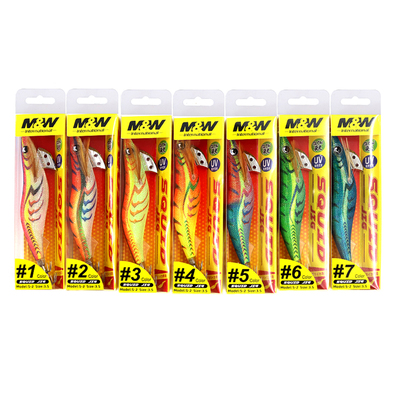 MW海钓夜光木虾鱿鱼钩带UV大尾鱿