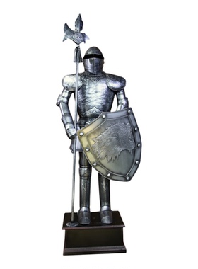 厂家直销仿古银色古罗马人物中世纪盔甲武士欧式铠甲骑士铁人雕塑