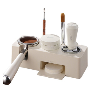 bincoo咖啡机手柄收纳底座布粉器压粉锤三件套意式配套器具收纳盒