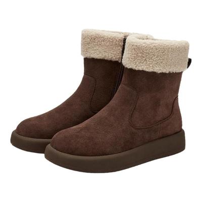 达芙妮厚底加绒棉鞋短靴