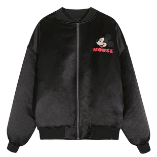 落落狷介 黑色棒球服女2025年新款设计感秋冬独特超好看外套夹棉