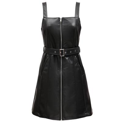 VeroModaPU仿皮前拉链连衣裙