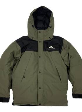 复古工装风拼接户外国潮羽绒服