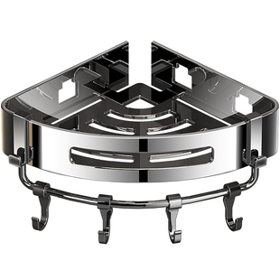 卫生间置物架浴室免打孔壁挂三角架厕所角篮淋浴房墙角洗漱台架子