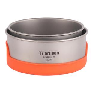 钛工匠户外纯钛单人钛碗隔热防烫户外套装组合碗野营野餐便携餐具