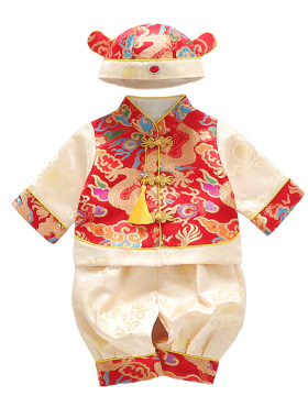 春秋新款宝宝抓周礼服新中式唐装
