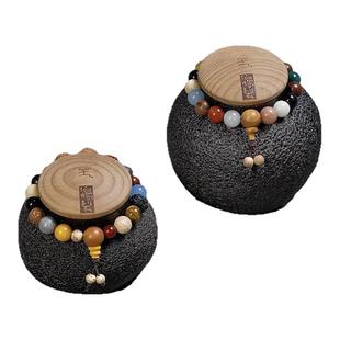 竹雪明|广西非遗名家王伯杨高品质柚子茶叶罐便携储物茶罐柚子罐