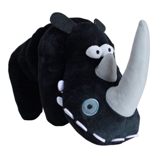 要和别人不一样 外贸个性毛绒玩具傻傻蠢蠢的黑犀牛公仔 闺蜜礼物