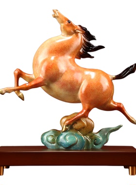 马上有钱铜马办公室桌面摆件