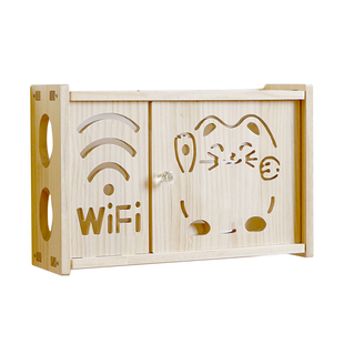 路由器光猫放置收纳架实木免打孔挂墙电视机顶遮挡盒插座线置物架