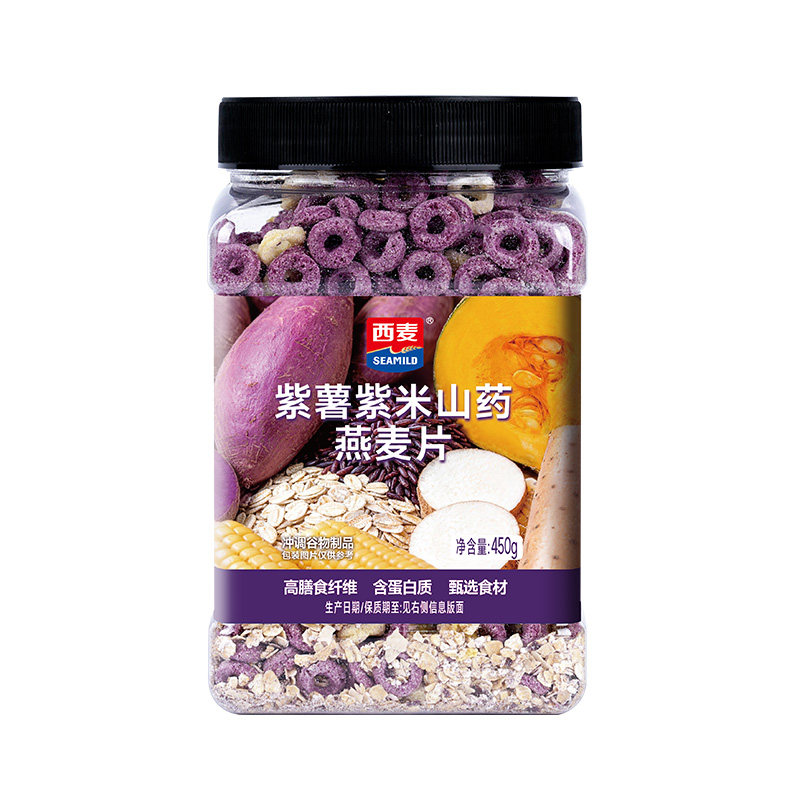西麦紫薯紫米山药燕麦片450g桶装